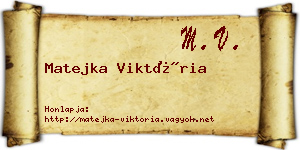 Matejka Viktória névjegykártya